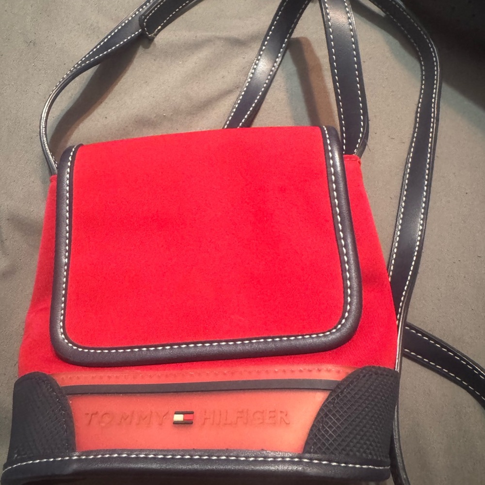 Tommy Hilfiger Red and Black Shoulder Bag